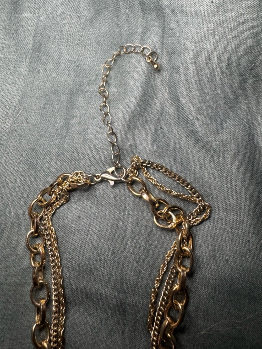 Layered Gold Necklace with Multicolor Crystal Butterfly Pendant - Picture 5 of 8